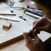 Working on a wooden ring